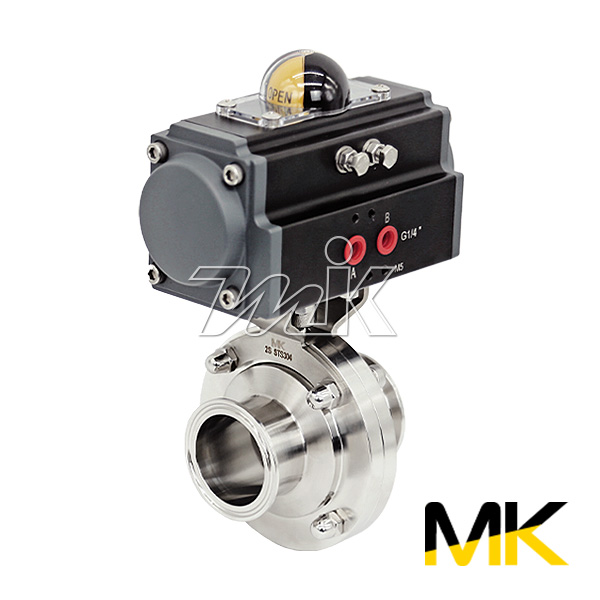 쎄니타리 공압버터플라이밸브 SUS304 페럴(더블)(18928)