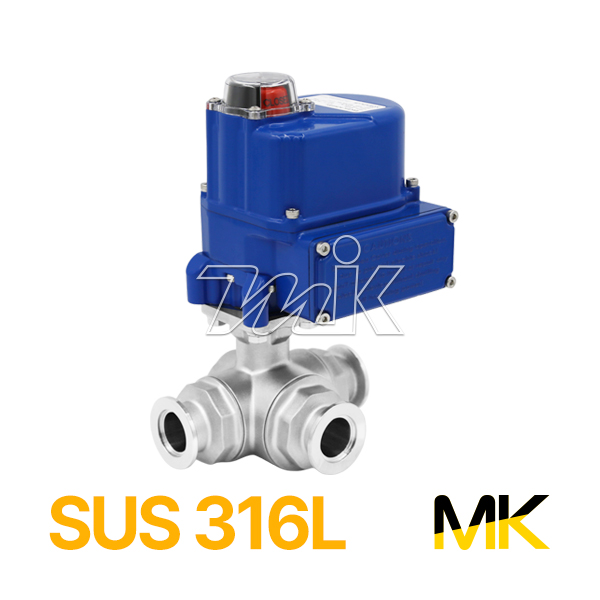 전동 진공볼밸브3WAY-L타입(SUS316L)-DC24V (26077)